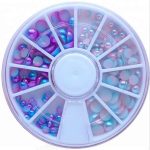 Ρόδα Nail Art με Rainbow πέρλες σε 2 χρώματα - 3 μεγέθη