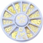 Ρόδα Nail Art με λεπτά μεταλλικά διακοσμητικά σε χρυσό - 12 χριστουγεννιάτικα σχέδια