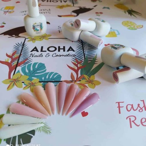 RUBBER BASE ALOHA  15ml - Nail Repair Gel / Θεραπεία Ημιμόνιμου με πρωτεΐνες & χρώμα - Light Pink - Image 5