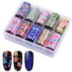 Κασετίνα 10τμχ Foil Stickers για σχέδια νυχιών - 4x120cm / Set 26