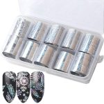 Κασετίνα 10τμχ Foil Stickers για σχέδια νυχιών - 2,5x100cm / Set 34