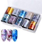 Κασετίνα 10τμχ Foil Stickers για σχέδια νυχιών 4x120cm - Set 36 / ALOHA Nails & Cosmetics