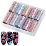 Κασετίνα 10τμχ Foil Stickers για σχέδια νυχιών 4x120cm - Set 39 / ALOHA Nails & Cosmetics