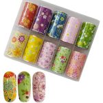 Κασετίνα 10τμχ Foil Stickers για σχέδια νυχιών 4x120cm - Set 41 / ALOHA Nails & Cosmetics