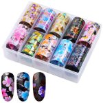 Κασετίνα 10τμχ Foil Stickers για σχέδια νυχιών 4x120cm - Set 49 / ALOHA Nails & Cosmetics