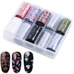 Κασετίνα 10τμχ Foil Stickers για σχέδια νυχιών 4x120cm - Set 52 / ALOHA Nails & Cosmetics