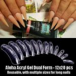 Aloha Acryl Gel Dual Forms με γραμμές για εύκολη επιμήκυνση / 12x20τμχ. - Image 2