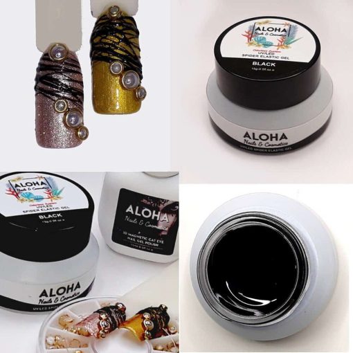 Spider Elastic Gel 15ml - Aloha Nails & Cosmetics / Χρώμα: Μαύρο - Image 4