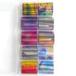 Κασετίνα 10τμχ Foil Stickers για σχέδια νυχιών - 2,5x100cm / Set 02