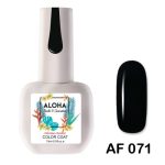 Ημιμόνιμο βερνίκι ALOHA 15ml - Color Coat AF 071 / Χρώμα: Μαύρο (Black)
