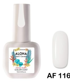 Ημιμόνιμο βερνίκι ALOHA 15ml - Color Coat AF 116 / Χρώμα: Έντονο Γαλακτερό Γαλλικού (Intense Milky White)