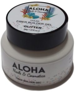 Fiber Builder Gel 15g – ALOHA Nails & Cosmetics / Χρώμα: Clear with Glitter (Διάφανο με Glitter)