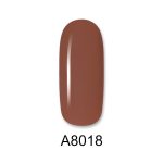 Ημιμόνιμο βερνίκι ALOHA 8ml – Color Coat A8018 / Χρώμα: Σοκολατί (Chocolate Brown) - Image 2