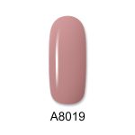 Ημιμόνιμο βερνίκι ALOHA 8ml – Color Coat A8019 / Χρώμα: Nude Ροζέ (Rosy Nude) - Image 2