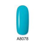 Ημιμόνιμο βερνίκι ALOHA 8ml – Color Coat A8078 / Χρώμα: Σκούρο γαλάζιο (Light Blue) - Image 2