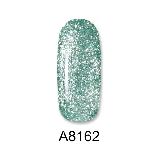 Ημιμόνιμο βερνίκι ALOHA 8ml – Gel Polish A8162 / Χρώμα: Minty Mermaid Metallic with Glitter (Μέντα Γοργονέ Μεταλλικό με Glitter) - Image 2