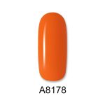 Ημιμόνιμο βερνίκι ALOHA 8ml – Color Coat A8178 / Χρώμα: Dark Orange (Πορτοκαλί σκούρο) - Image 2