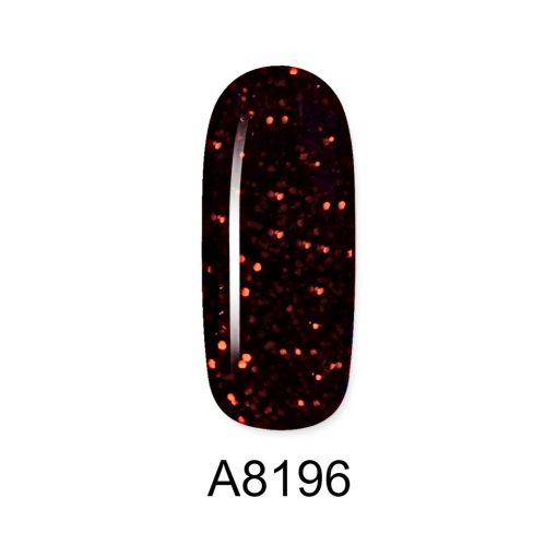 Ημιμόνιμο βερνίκι ALOHA 8ml – Gel Polish A8196 / Χρώμα: Dark Plum with Bordeaux glitter and payettes (Σκούρο δαμασκηνί με Μπορντώ Glitter και παγιέτα) - Image 2