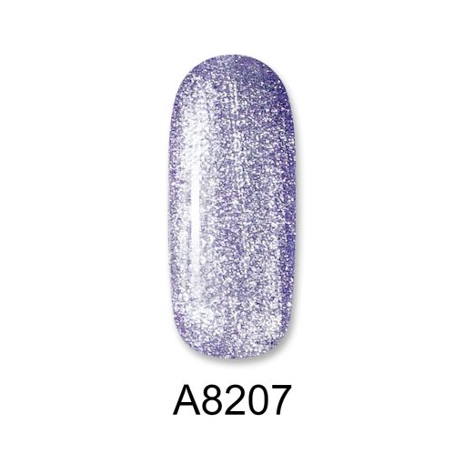 Ημιμόνιμο βερνίκι ALOHA 8ml – Gel Polish A8207 / Χρώμα: Purple Gray Metallic with Shimmer (Γκρι-μωβ μεταλλικό με Shimmer) - Image 2