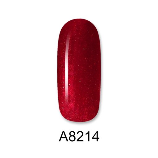 Ημιμόνιμο βερνίκι ALOHA 8ml – Gel Polish A8214 / Χρώμα: Dark Ruby Red Metallic with Shimmer (Σκούρο Ρουμπινί Μεταλλικό με Shimmer) - Image 2