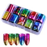 Κασετίνα 10τμχ Foil Stickers για σχέδια νυχιών - 2,5x100cm / Set 05