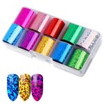 Κασετίνα 10τμχ Foil Stickers για σχέδια νυχιών - 2.5x100cm / Set 31