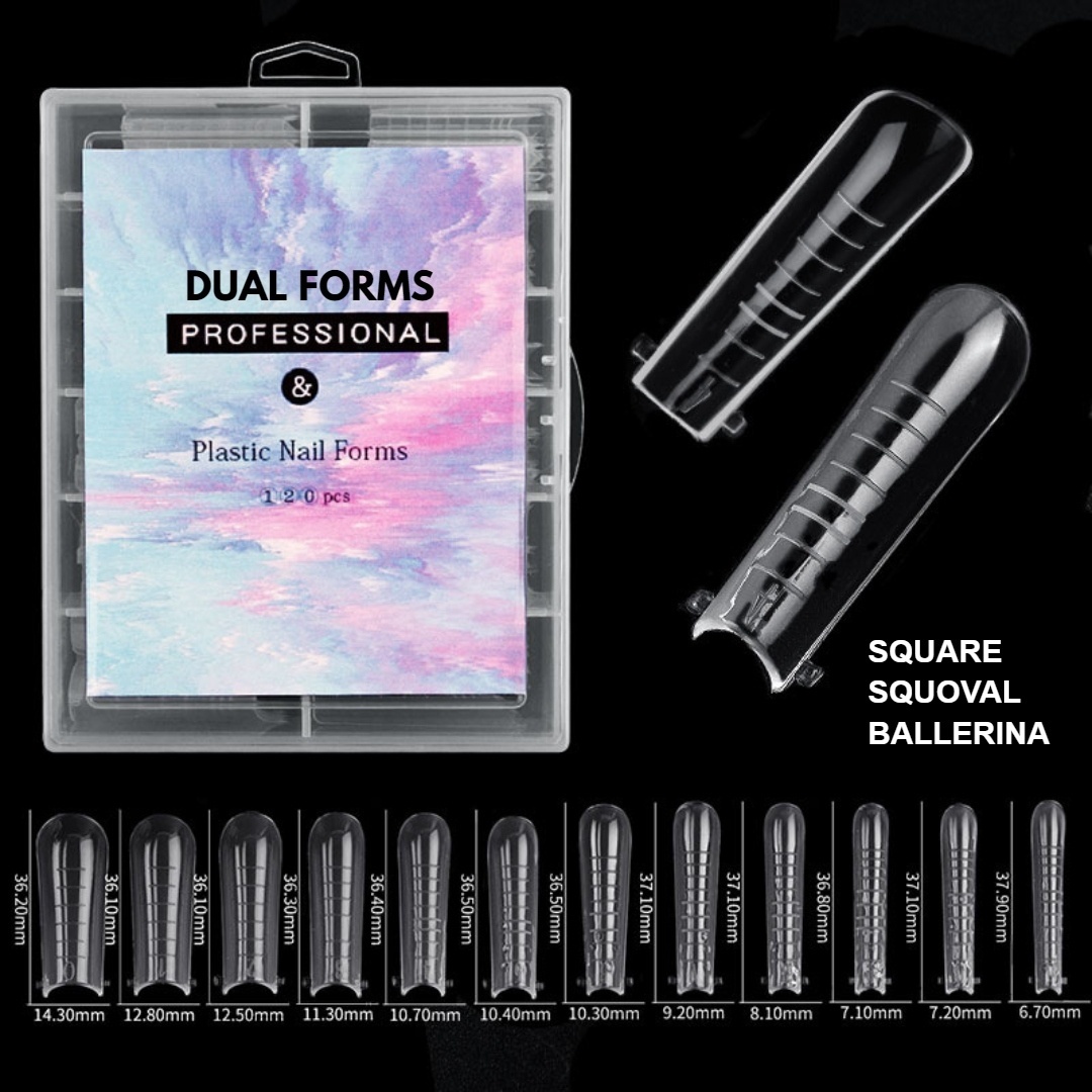 color-experts-gr-athens-pagkrati-nail-extension-dual-forms_12x10pcs_square Reusable Acryl Gel Dual Forms με γραμμές για εύκολη επιμήκυνση και λαβές για εύκολη αφαίρεση - 12x10τμχ. / Σχήμα Τετράγωνο, Squoval, Balerina - Image 1