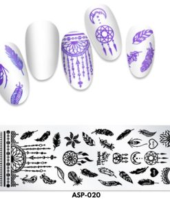 Μεταλλική Πλακέτα με Στάμπες για Σχέδια Νυχιών 12x4cm / ASP-020