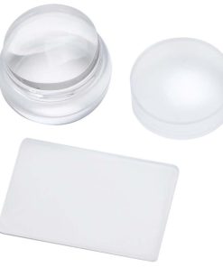 Stamping Nail Art Set με Σφραγίδα Σιλικόνης 3.6x2.2cm & Ξύστρα