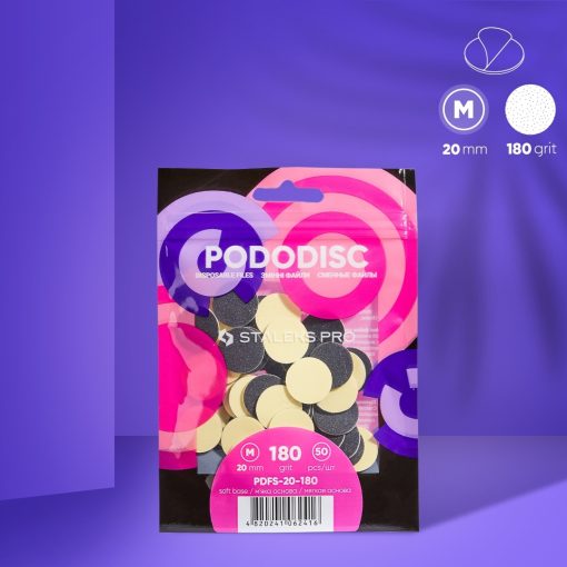 Σετ 50τμχ ανταλλακτικά για εξάρτημα τροχού Staleks Pro Pedicure Disc Pododisk M 20mm - 180 grits - Image 2