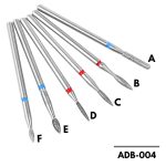 Σετ 6τμχ Διαμαντόφρεζες για Combi Manicure, σε ποικιλία σχημάτων / ADB-004