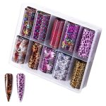 Κασετίνα 10τμχ Foil Stickers για σχέδια νυχιών 4x120cm - Set 56 / ALOHA Nails & Cosmetics