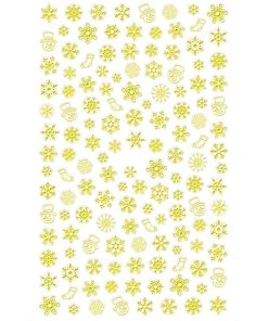 Αυτοκόλλητα Χριστουγεννιάτικα Σχέδια Νυχιών σε 2 χρώματα / Χρυσό-Λευκό