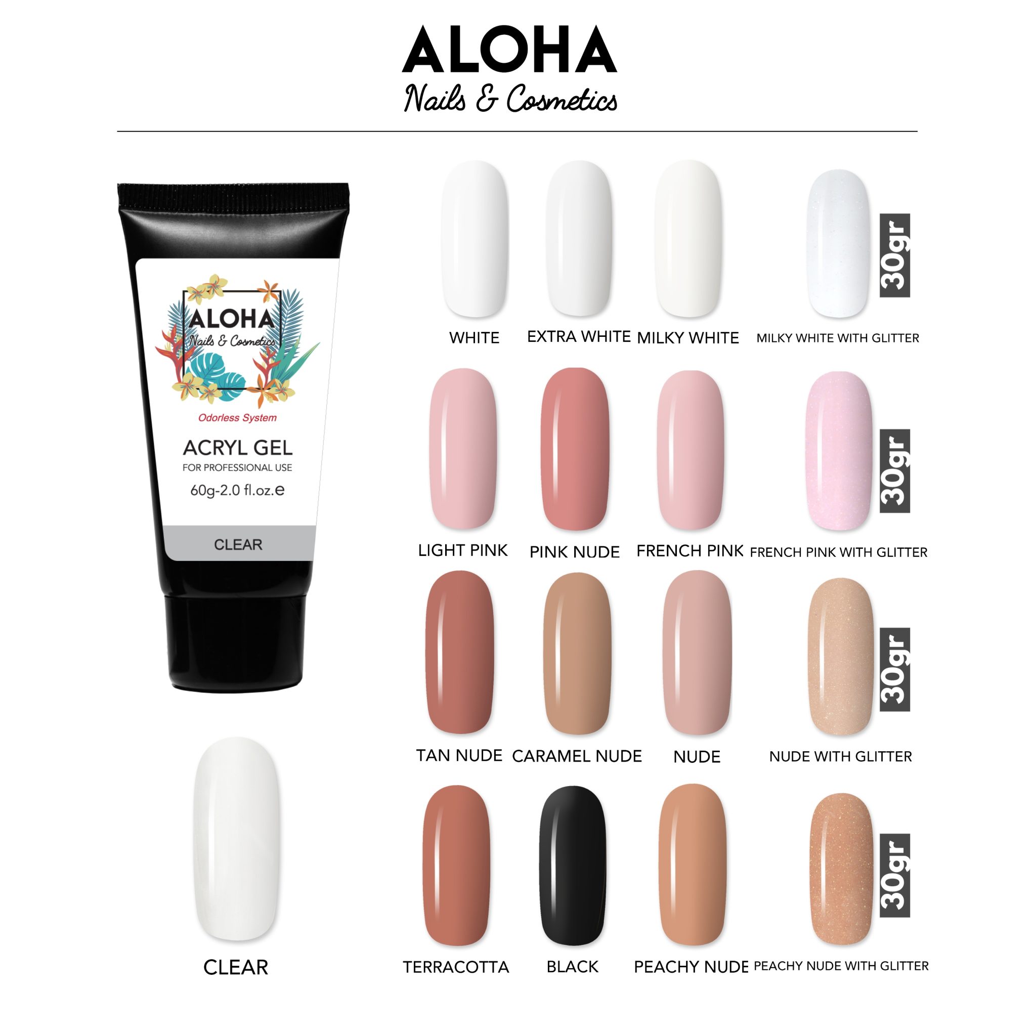 Aloha Acryl Gel Uv Led Gr Nude