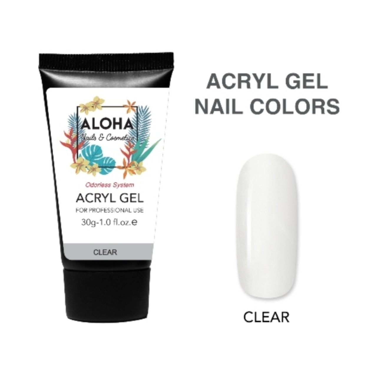 aloha acryl gel uv led 30 gr clear Διάφανο