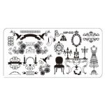 Μεταλλική Πλακέτα με Στάμπες για Σχέδια Νυχιών 12x6cm / ASP-032