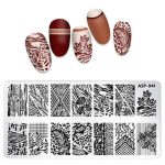 Μεταλλική Πλακέτα με Στάμπες για Σχέδια Νυχιών 12x6cm / ASP-041