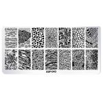 Μεταλλική Πλακέτα με Στάμπες για Σχέδια Νυχιών 12x6cm / ASP-043