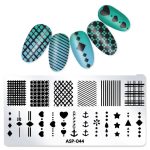 Μεταλλική Πλακέτα με Στάμπες για Σχέδια Νυχιών 12x6cm / ASP-044