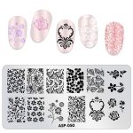 Μεταλλική Πλακέτα με Στάμπες για Σχέδια Νυχιών 12x6cm / ASP-050