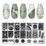 Μεταλλική Πλακέτα με Στάμπες για Σχέδια Νυχιών 12x6cm / ASP-051