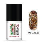 Ημιμόνιμο βερνίκι ALOHA 8ml - Mermaid Flakes Glitter / Ημιμόνιμο Glitter MFG-008